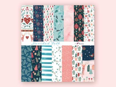 Colección de papeles de scrapbooking Navidad 2020