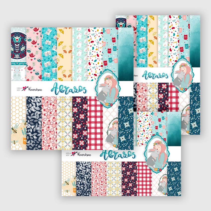 Kit colección completa de scrapbooking Abrazos - Imagen 2