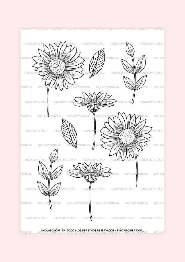 Sello digital Margaritas Marzo en flor